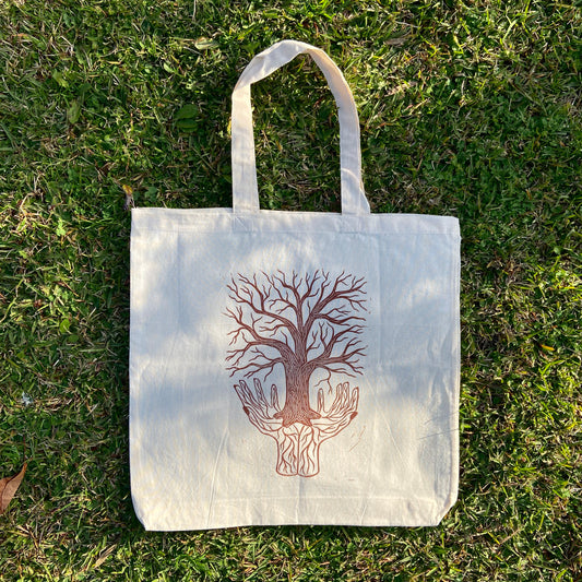 small vessels tote bag - deep roots