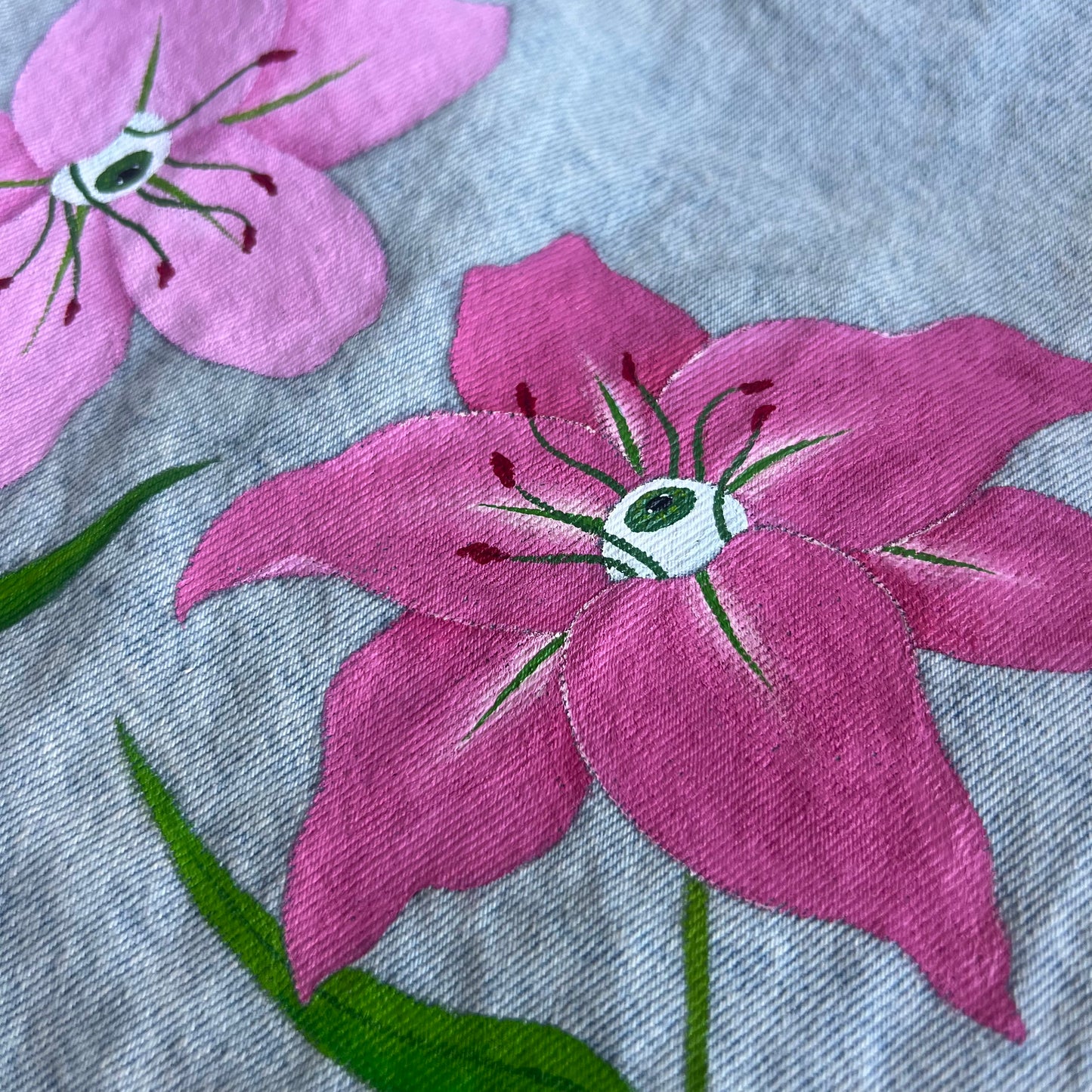 hand-painted denim jacket - smitten lilies