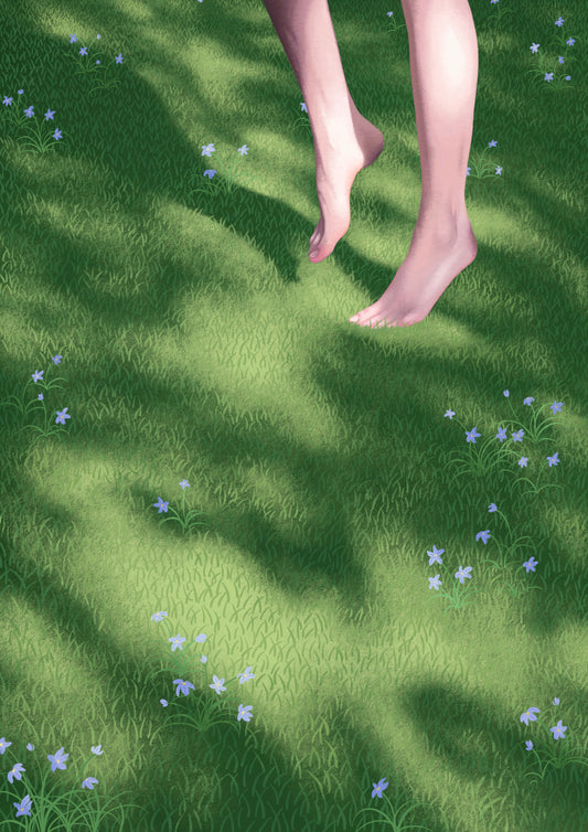 dancing in the spring grass - art print