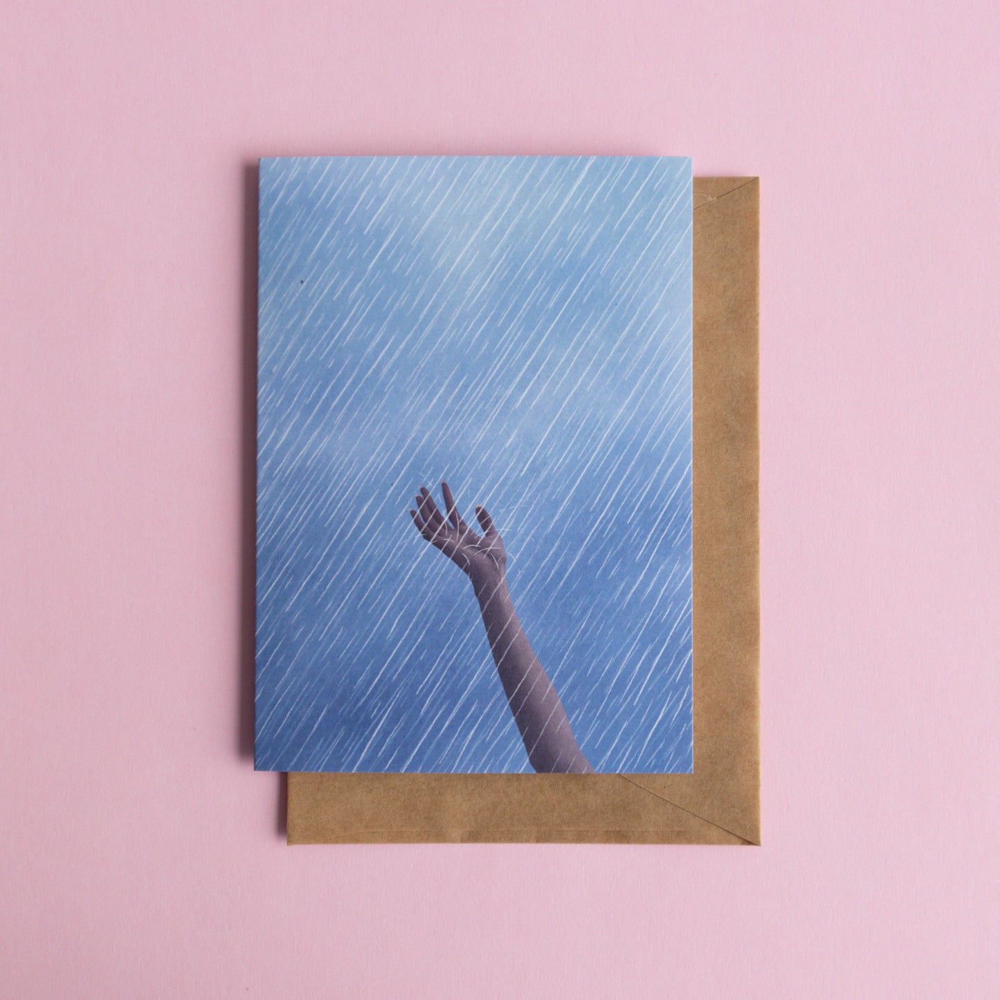 greeting card - the touch of rain