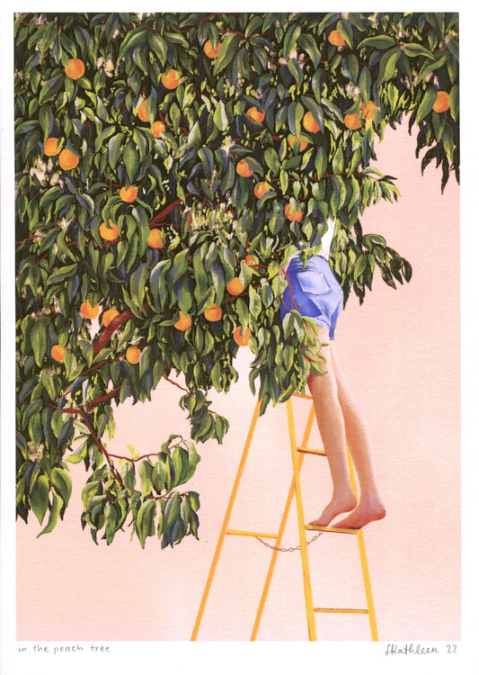 in the peach tree - art print