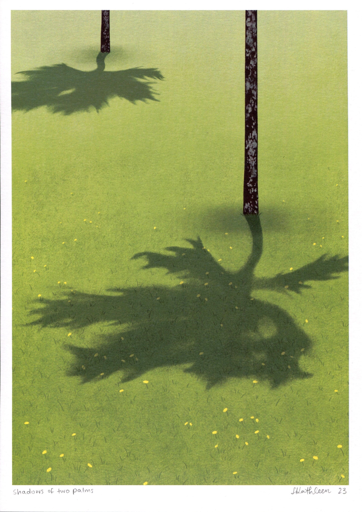 shadow of two palms - art print