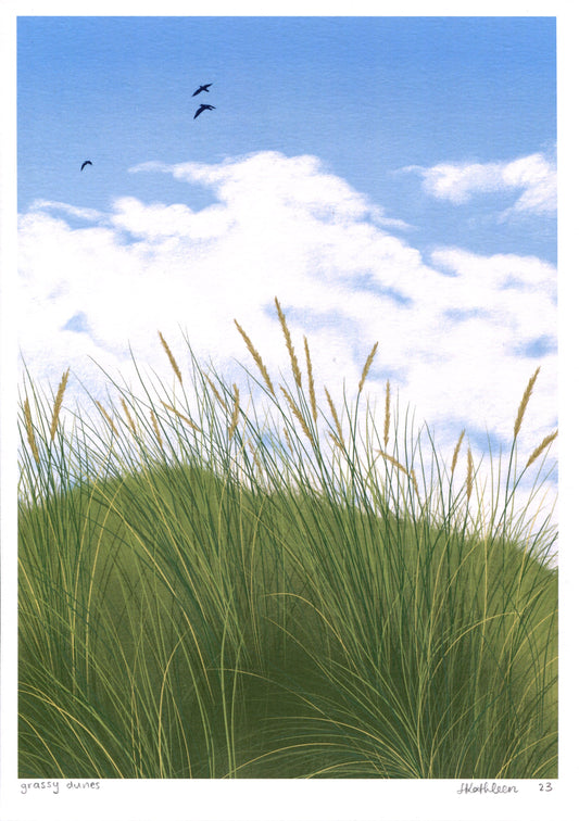grassy dunes - art print