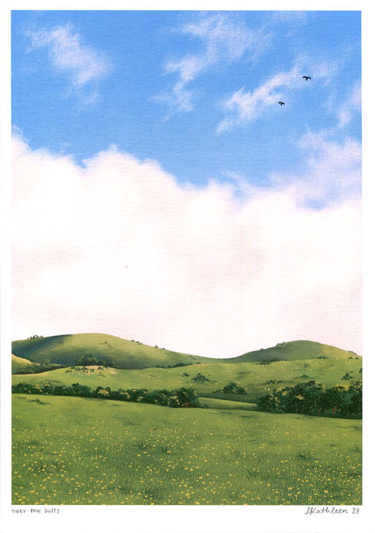 over the hills - art print