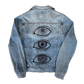three eyes - hand-printed denim jacket